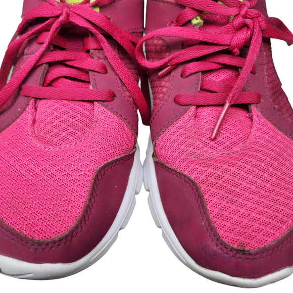 Nike Shoes Youth 5 Womens 6.5 Magenta Pink Neon Green Low Top Tennis Running - Picture 4 of 12